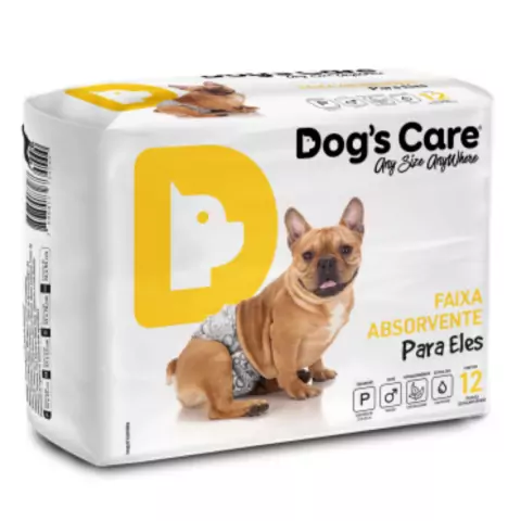 Fralda Descartável Higiênica para Cães Macho Dogs Care P 12 un