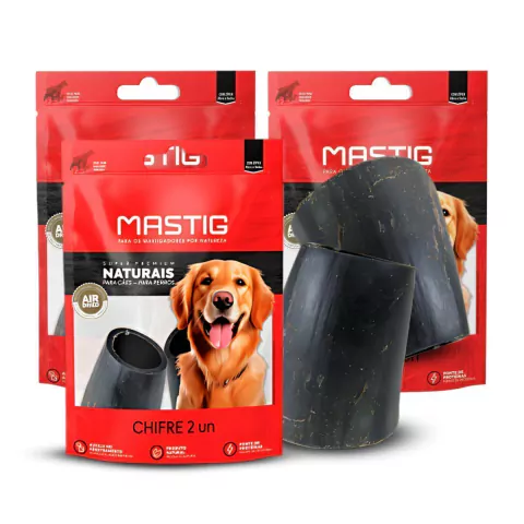 Kit Mordedor Para Cães Chifre Bovino MASTIG – 3 Pacotes 6 Un