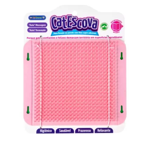 Escova de Parede para Gatos - Pet Games Cat Escova Cor Rosa