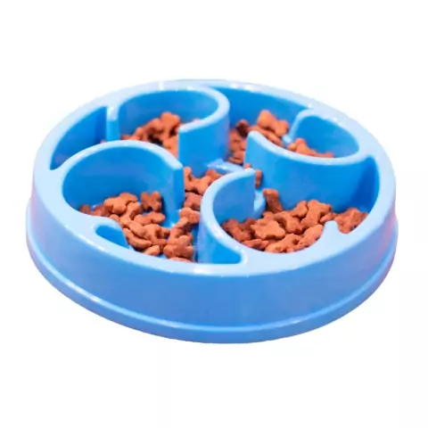 Comedouro Lento p/ Cachorro Design Círculos Cor Azul