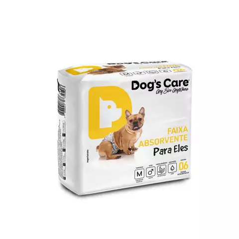 Fralda Descartável Higiênica para Cães Macho Dogs Care M 6 un