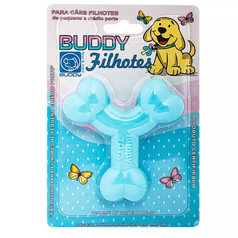 Mordedor Buddy Toys Ossinho Azul Filhotes