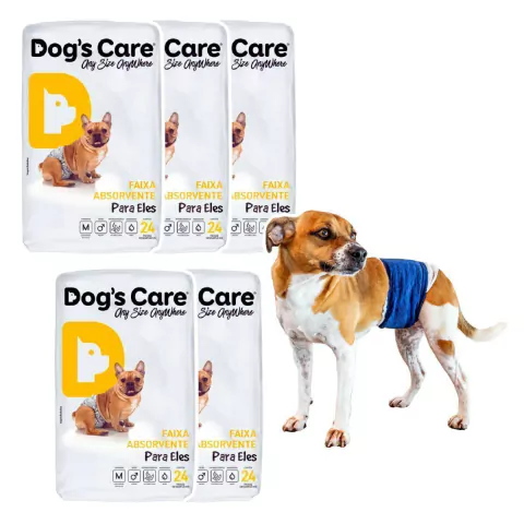 Kit 120 Fraldas p/ Pet Macho Tam M +Protetor de Fralda Tam 3