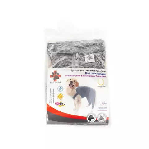 Protetor de Membros Posteriores para Cães Pet Med - Duo Dry - Cinza - Tamanho 1