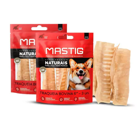 Kit Mordedor Para Cães MASTIG - Traqueia – 2 Pacotes – 6 Un