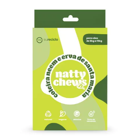 Coleira Natty Chews Neem e Erva de Santa Maria para Cães - M