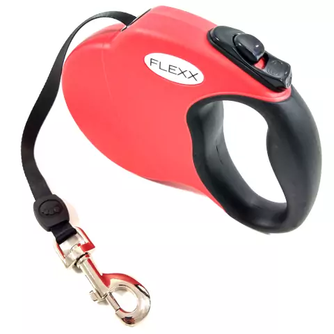 Guia Retrátil para Cães Mini Flexx 5kg - 3m - Vermelha