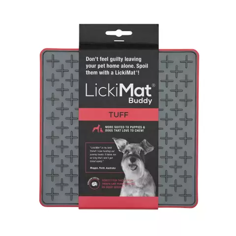 Tapete de Lamber p/ Filhotes LickiMat Tuff Buddy Vermelho