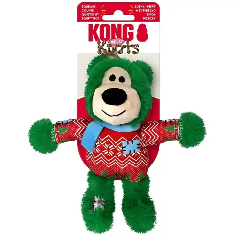 Brinquedo de Pelúcia p/ Cães Kong Knots Bear Verde PM