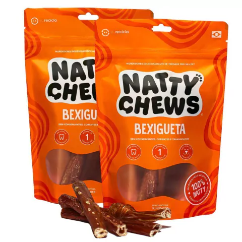 Kit Mordedor Natural Bexigueta Natty Chews - 2 Pacotes 5 Un