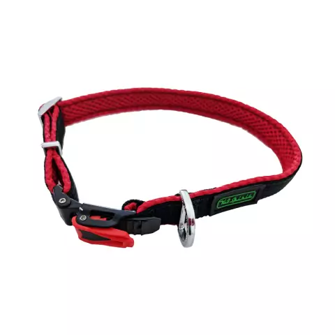 Coleira p/ Cães K-9 Spirit Prime Silver M Preta e Vermelha