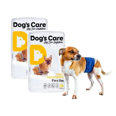 Kit 48 Fraldas P/ Pet Macho Tam M + Protetor de Fralda Tam 3