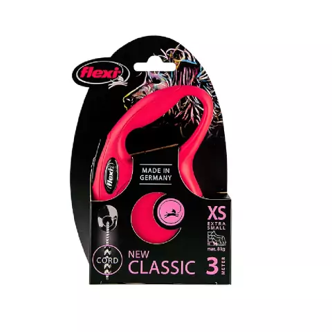 Guia Retrátil Cães Flexi New Classic Vermelha Cordão PP - 3m