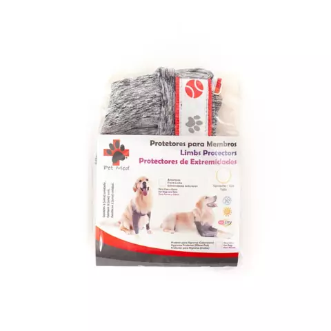 Protetor de Membros Anteriores para Cães Pet Med - Duo Dry - Cinza - Tamanho 4