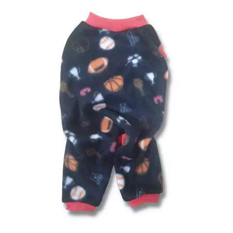 Macacão Soft para Cães Lavipet - Preto Estampado - Tamanho 0