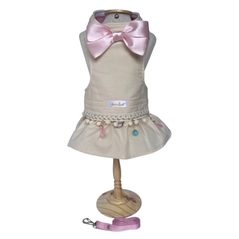 Vestido com Coleira para Cães - Dress4Pet - Algodão - Tamanho PP