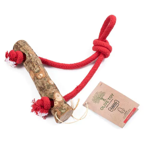 Cabo de Guerra com Mordedor de Madeira para Cães Grandes