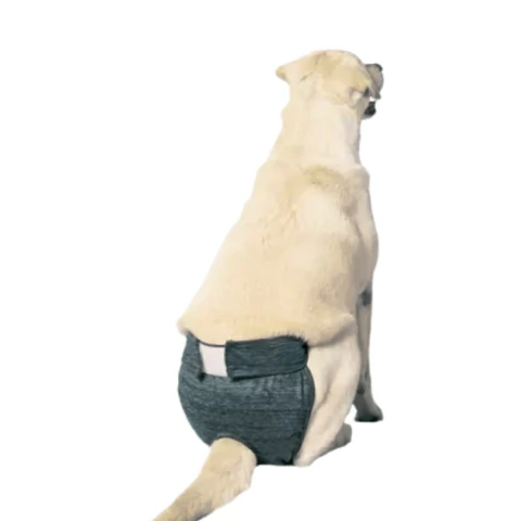 Calcinha Protetora de Fralda Fêmeas Pet Designer Cinza Tam 7