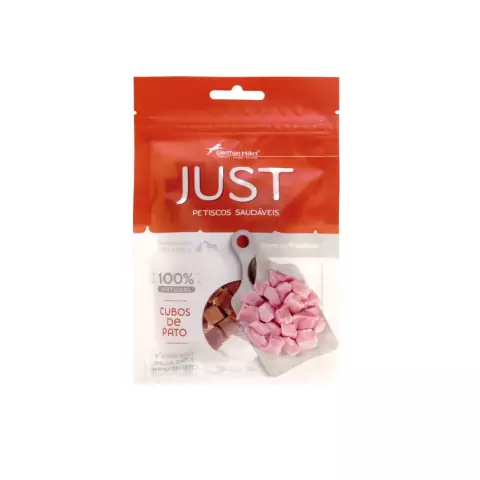 Petisco para Cães e Gatos German Hart Just Cubos de Pato 55g