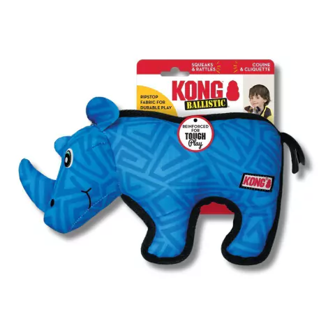 Brinquedo de Pelúcia para Cães Kong Ballistic Rhino M/G