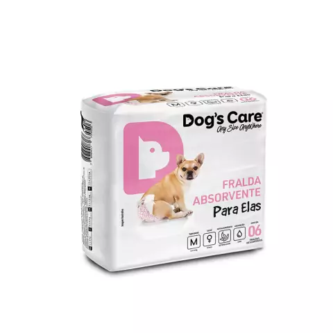 Fralda Descartável Higiênica para Cães Fêmea Dogs Care M 6 un