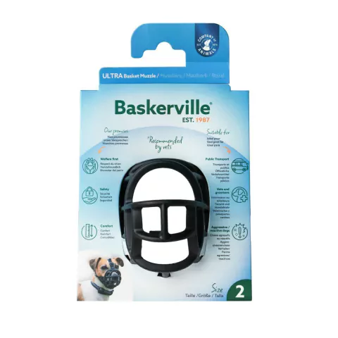 Focinheira para Cães Baskerville Preta P Tamanho 2 - comprar online