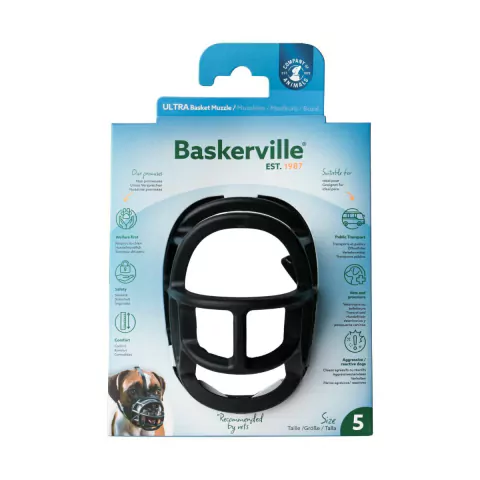 Focinheira para Cães Baskerville Preta GG Tamanho 5 - comprar online