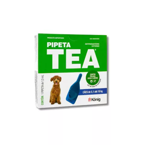 Pipeta Tea 1,3 ml Antipulgas p/ Cães de 5,1 até 10 Kg- König