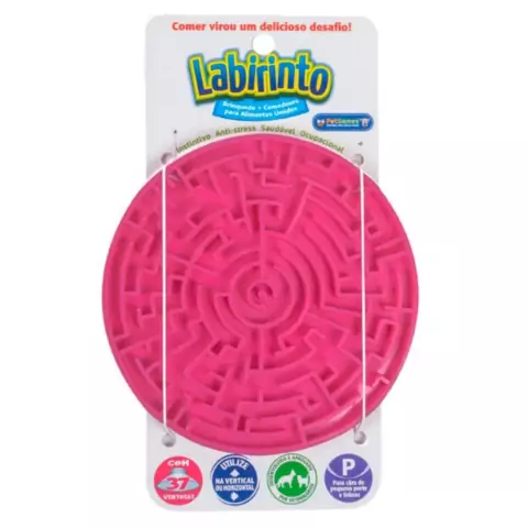 Tapete de Lamber p/ Cães e Gatos Pet Games Labirinto Rosa P