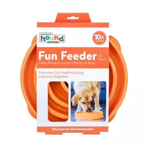 Comedouro Lento Outward Hound Fun Feeder Laranja G