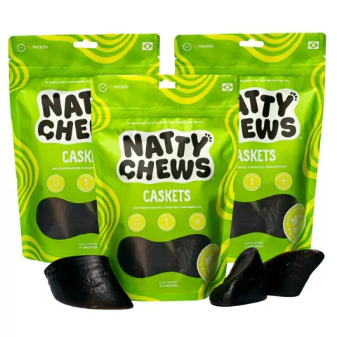 Kit Mordedor Casco Bovino Natty Chews - 3 Pacotes - 9 Uni