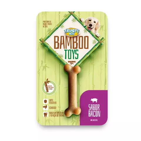 Brinquedo Mordedor Osso de Bambu para Cães - Tamanho G