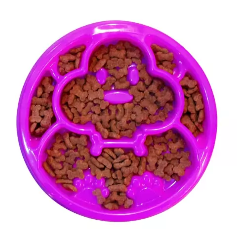 Comedouro Lento p/ Cachorro Design Cachorrinho Cor Lilás
