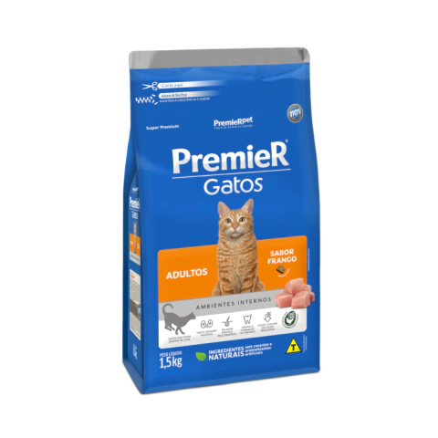 Ração Premium PremieR para Gatos Adultos- Sabor Frango 1,5kg