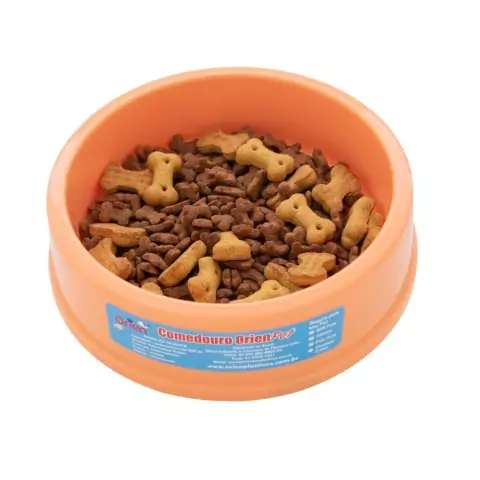 Comedouro Funcional p/ Cachorro Design Liso Cor Salmão