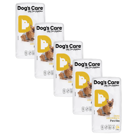 Kit Fralda Higiênica Pet Cães Macho Dogs Care Tam G 120 Un