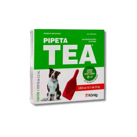 Pipeta Tea 3,2ml Antipulgas p/ Cães de 10,1 até 25 Kg- König