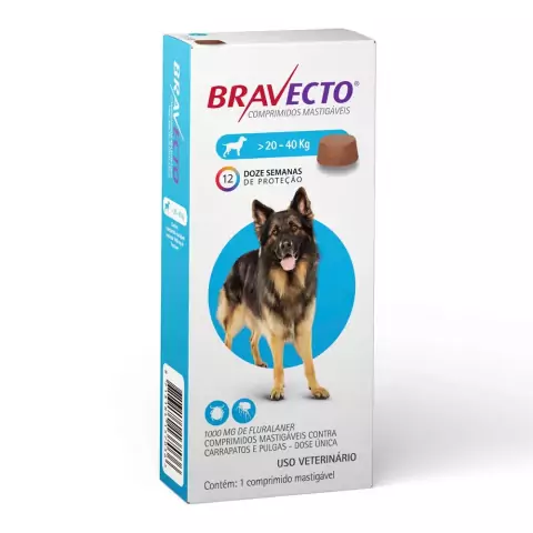 Antipulgas e Carrapatos Bravecto para Cães de 20 a 40 Kg