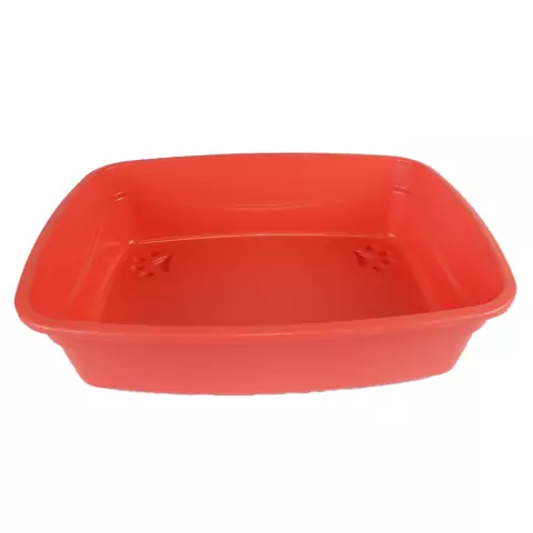 Caixa de Areia Alta para Gatos - Bandeja Sanitária Coral
