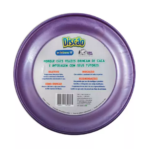 Brinquedo Interativo p/ Cachorro Pet Games Discão Lilás