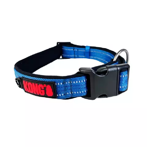 Coleira p/ Cachorro Kong Nylon Collar Azul GG - 55 a 76cm