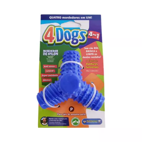 Mordedor Pet Games 4 Dogs Nylon Azul P