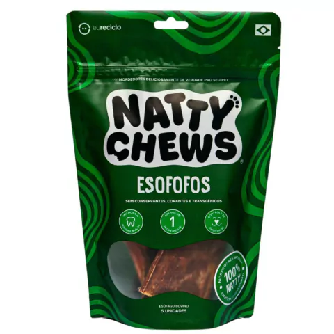 Mordedor Natural Esofofos Natty Chews Esôfago Bovino - 5 Uni