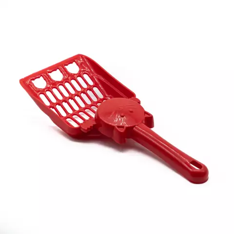 Pá Higiênica para Caixa de Areia de Gatos - Vermelha