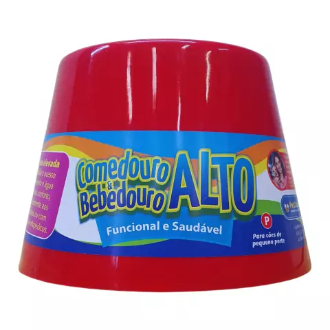 Comedouro & Bebedouro Alto Pet Games - Vermelho Tam P