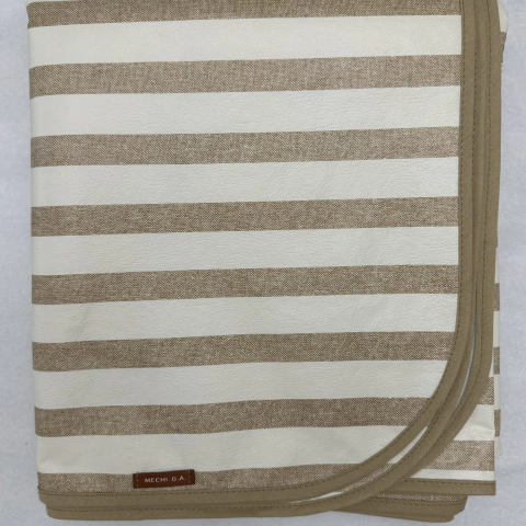MANTEL RAYAS BEIGE ECOCUER CON CINTA