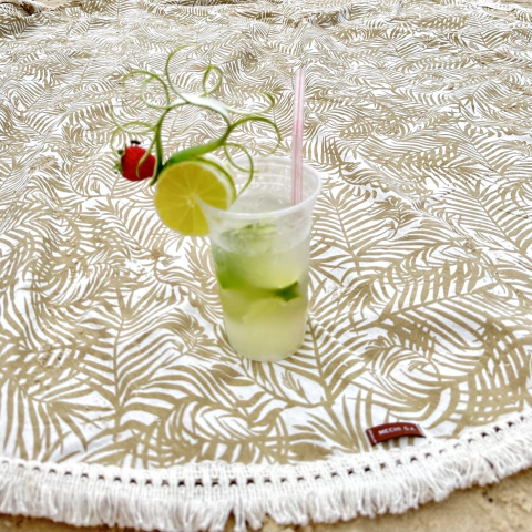 LONA REDONDA HOJAS DORADAS