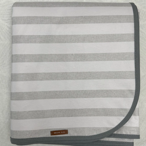 MANTEL RAYAS GRISES ECOCUER CON CINTA