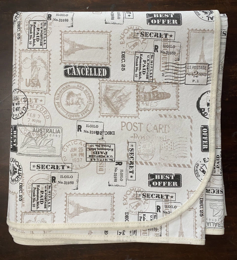 MANTEL SELLOS NATURAL CON CINTA