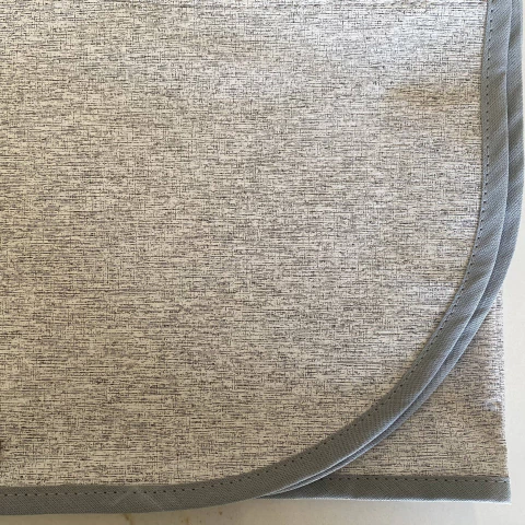 MANTEL GRIS PERLA CON CINTA